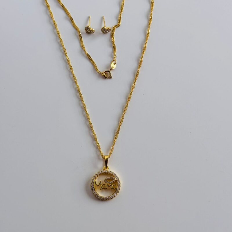 Gold Necklace & Earrings M07