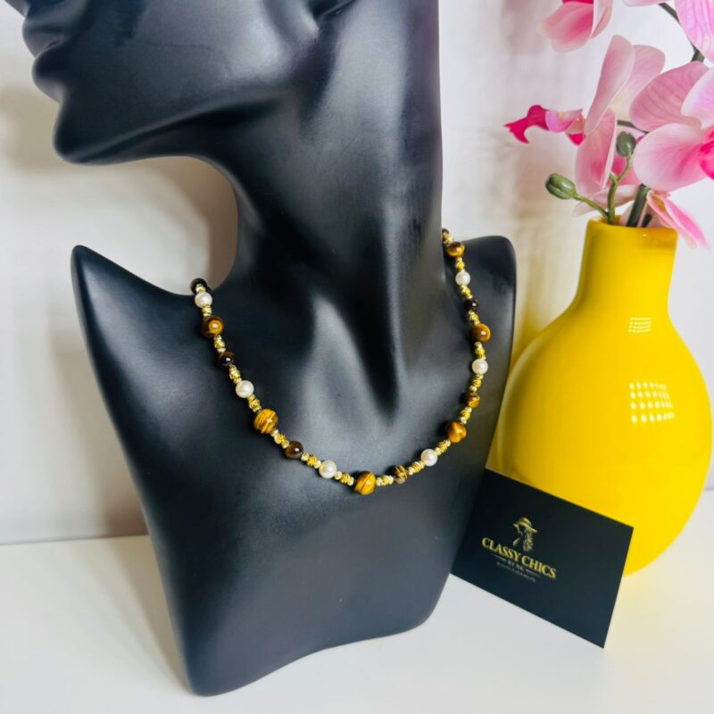 Tiger, Pearl Necklace